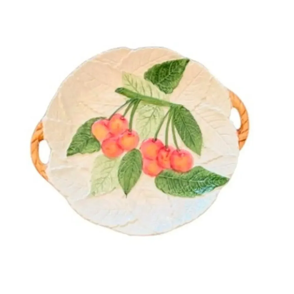 Vintage Japanese Majolica Fruit Handled Salad Plates Set of 5 Lord & Taylor